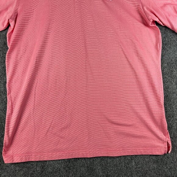 St Andrews Links Golf Polo Shirt Mens Large Pink Stripe Short Sleeve Logo - Picture 2 of 10